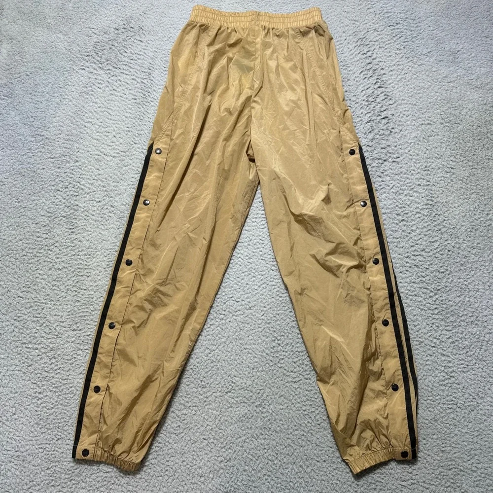 Adidas Originals Snap Track Pants Tan Black 3 Stripe Mens 34‎ NWT GN4274